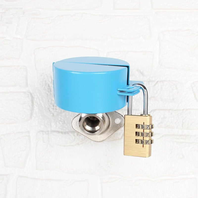 Dakekou Faucet Locks Outdoor,Hose Spigot，Made of Metal Suitable for Garden Faucets,Hose BibWater Hose,Water Faucet Lock,Prevent Water Bandit(Blue with Padlock) - Image 4